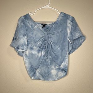Women’s see-through blue/white shirt